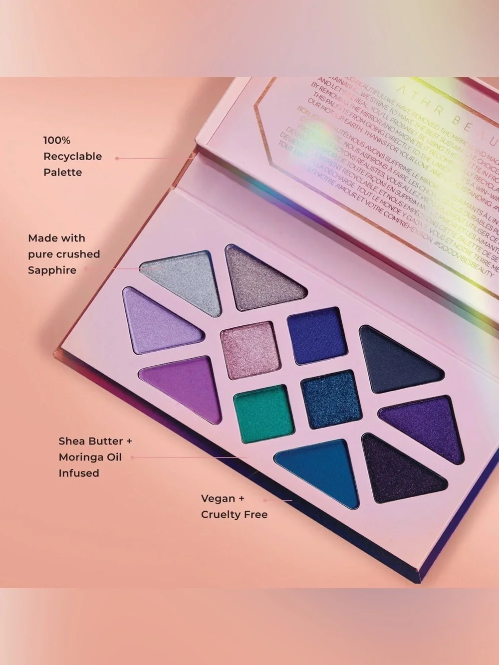 ATHR Beauty Moonlight Crystal Eyeshadow Palette-Vegan and Cruelty-Free.